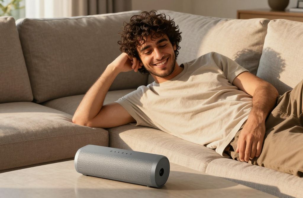 parlantes en una habitación